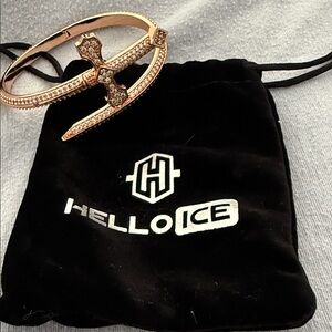 Rose Gold Pave Cross Cuff Bracelet - Men Accessories Jewelry